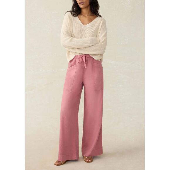 NWT Faherty Topanga Drape Pant Withered Rose | Pink | SZ S - Picture 1 of 15